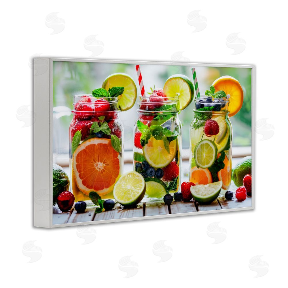 Lazar Studio Vibrant Citrus & Berry Infusion White Framed Giclee Wall Art Print