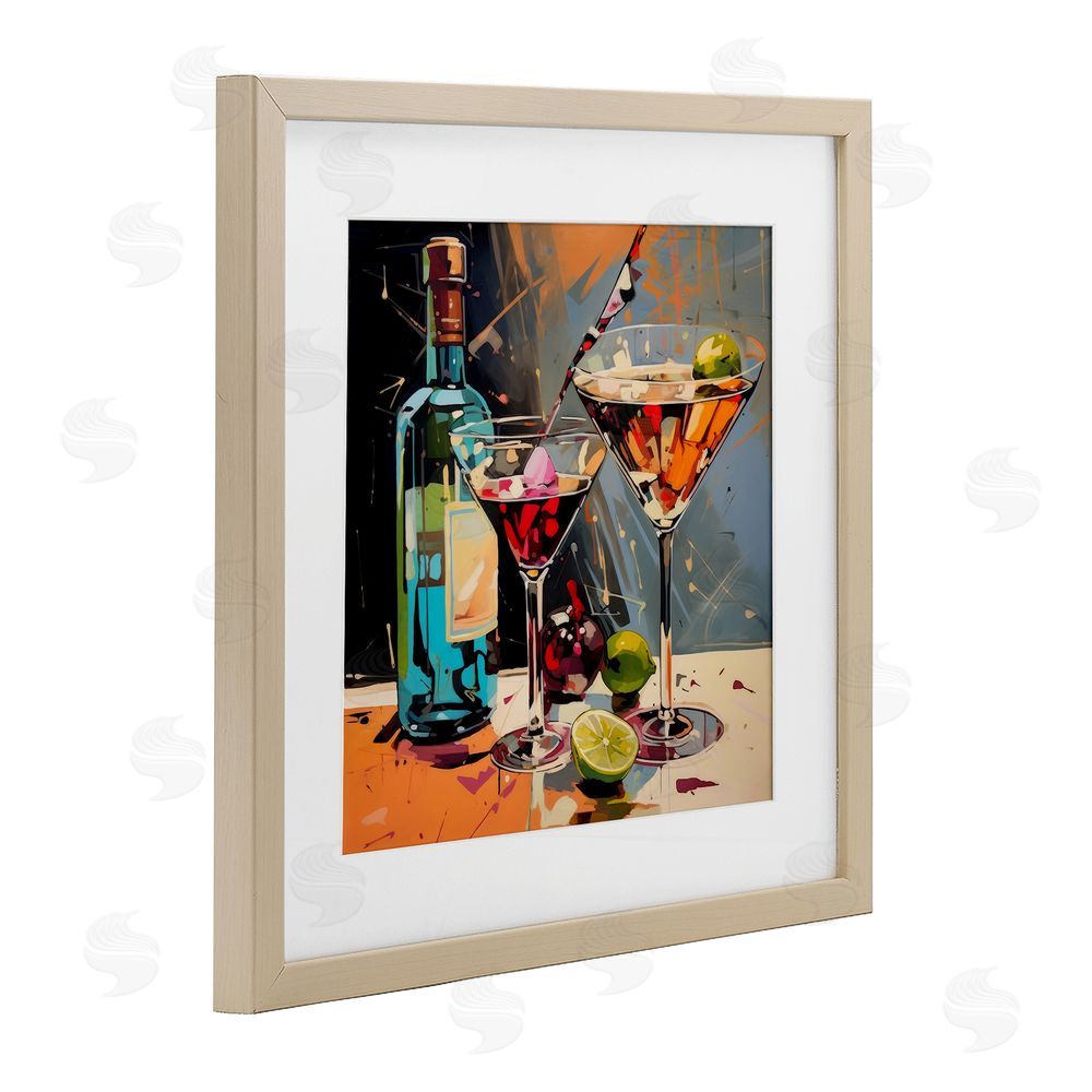 Lazar Studio Every Sip of Martini Night Brown Framed Print Under Glass Wall Art