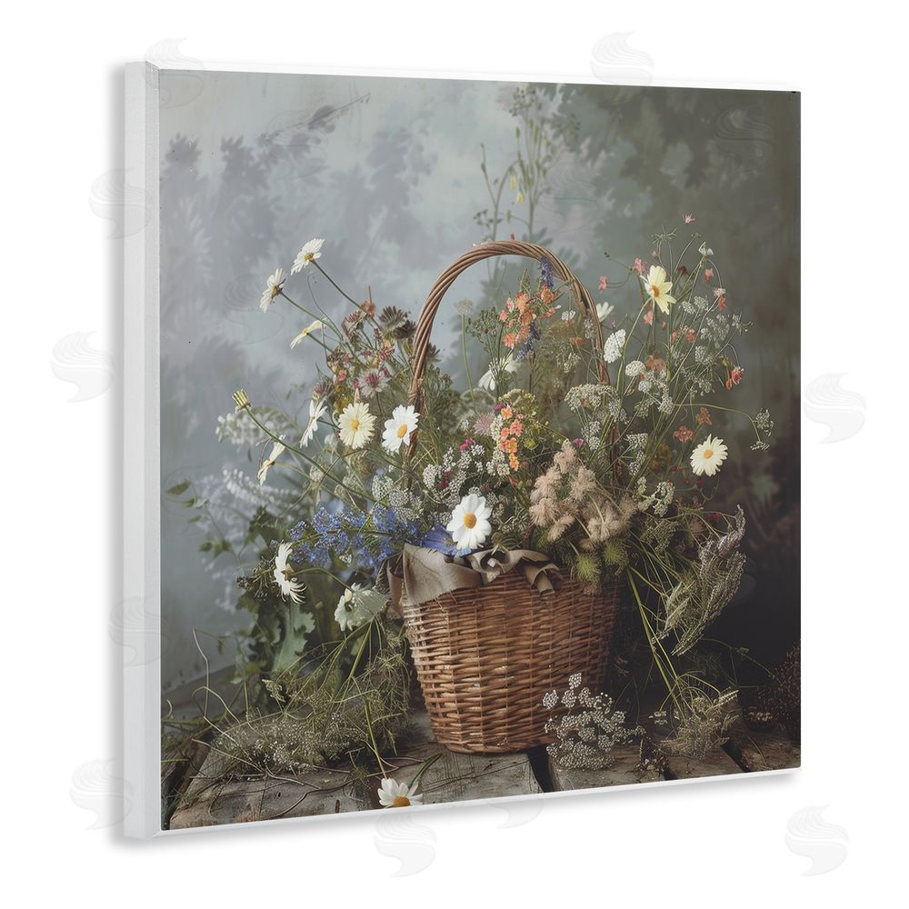 Lazar Studio Floral Basket Still Life Wall Plaque Home Decor Art Print
