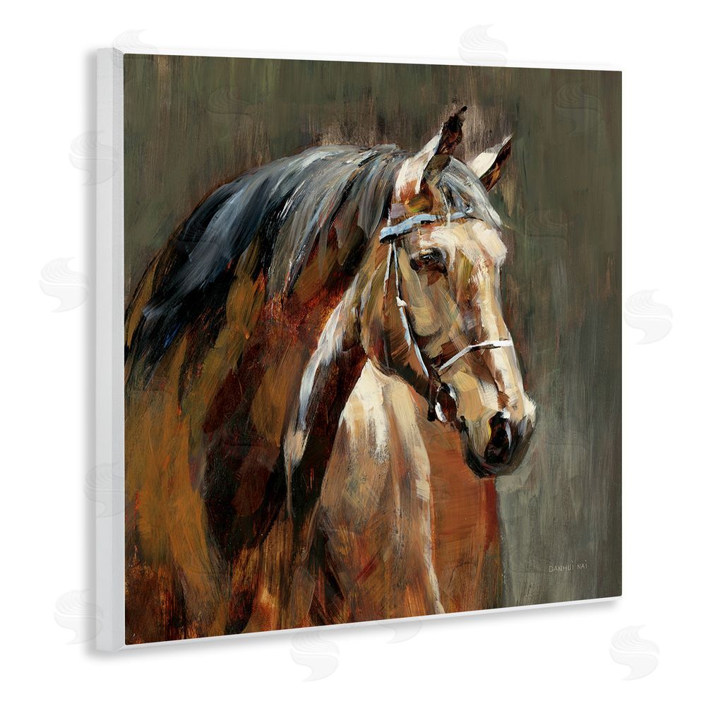 Danhui Nai Horse in Stable at Dusk Wall Plaque Home Decor Art Print