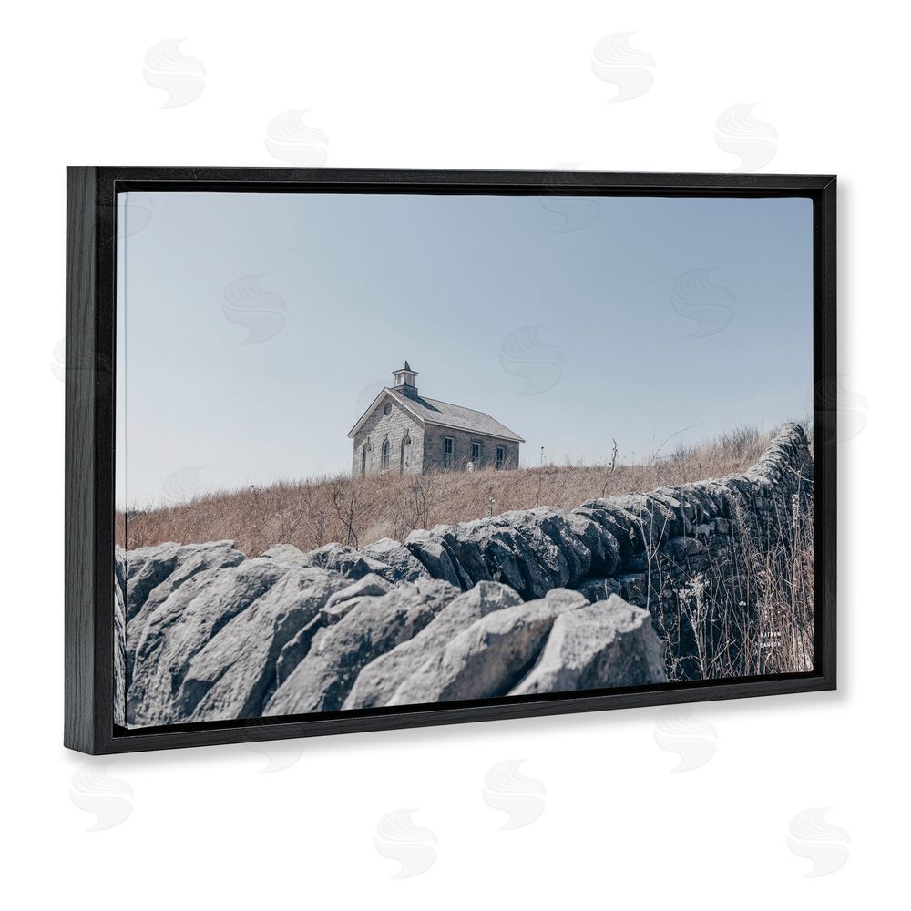 Nathan Larson One Room Schoolhouse Black Floating Framed Canvas Wall Art