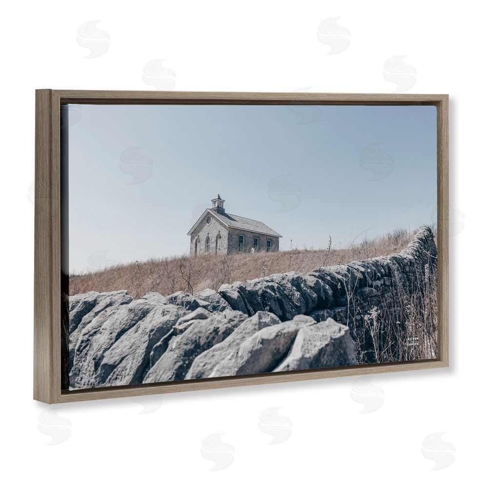 Nathan Larson One Room Schoolhouse Brown Floating Framed Canvas Wall Art