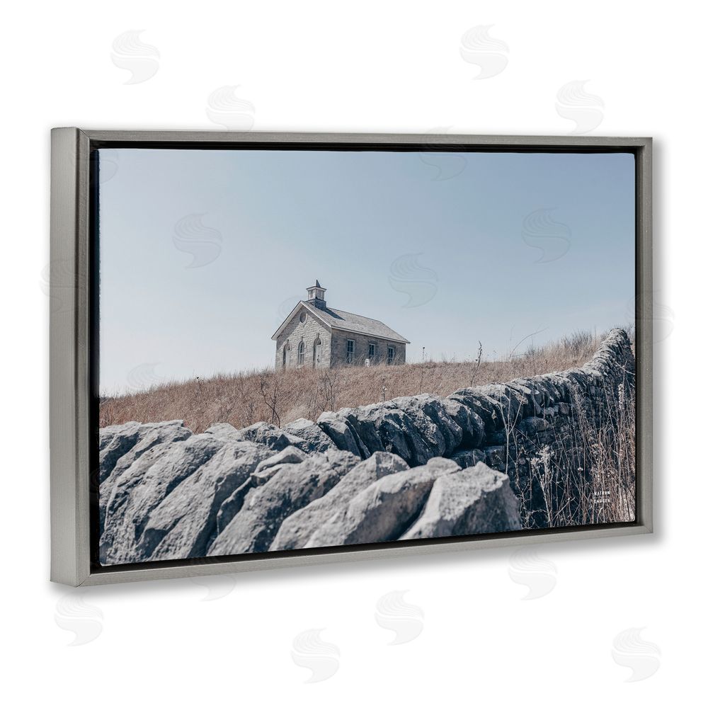 Nathan Larson One Room Schoolhouse Gray Floating Framed Canvas Wall Art