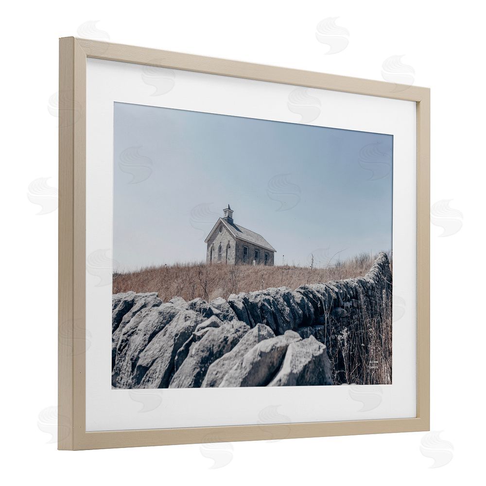 Nathan Larson One Room Schoolhouse Brown Framed Print Under Glass Wall Art