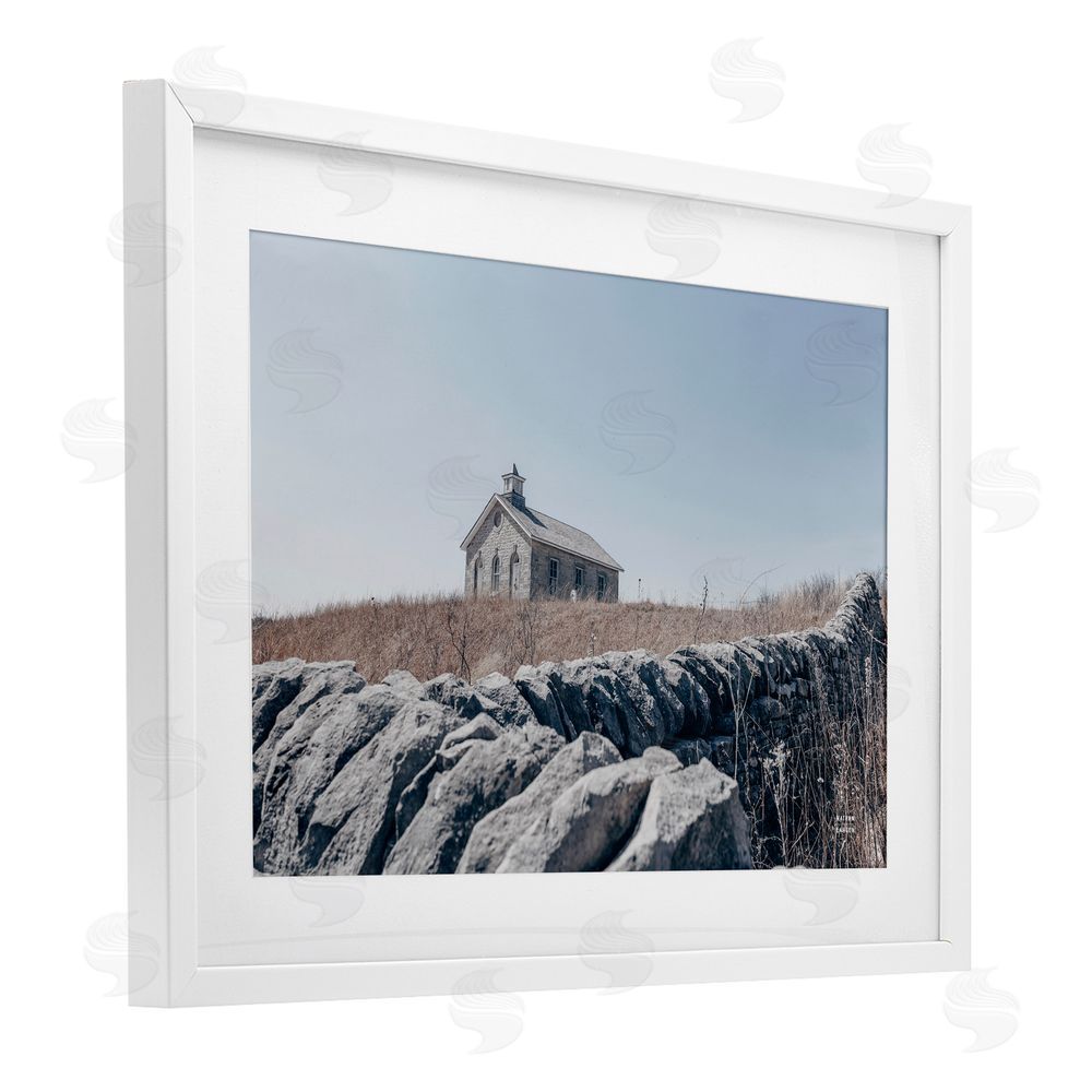 Nathan Larson One Room Schoolhouse White Framed Print Under Glass Wall Art