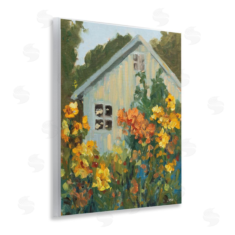 Carson Overstreet Sunlit Cottage Garden View Wall Plaque Printed Art