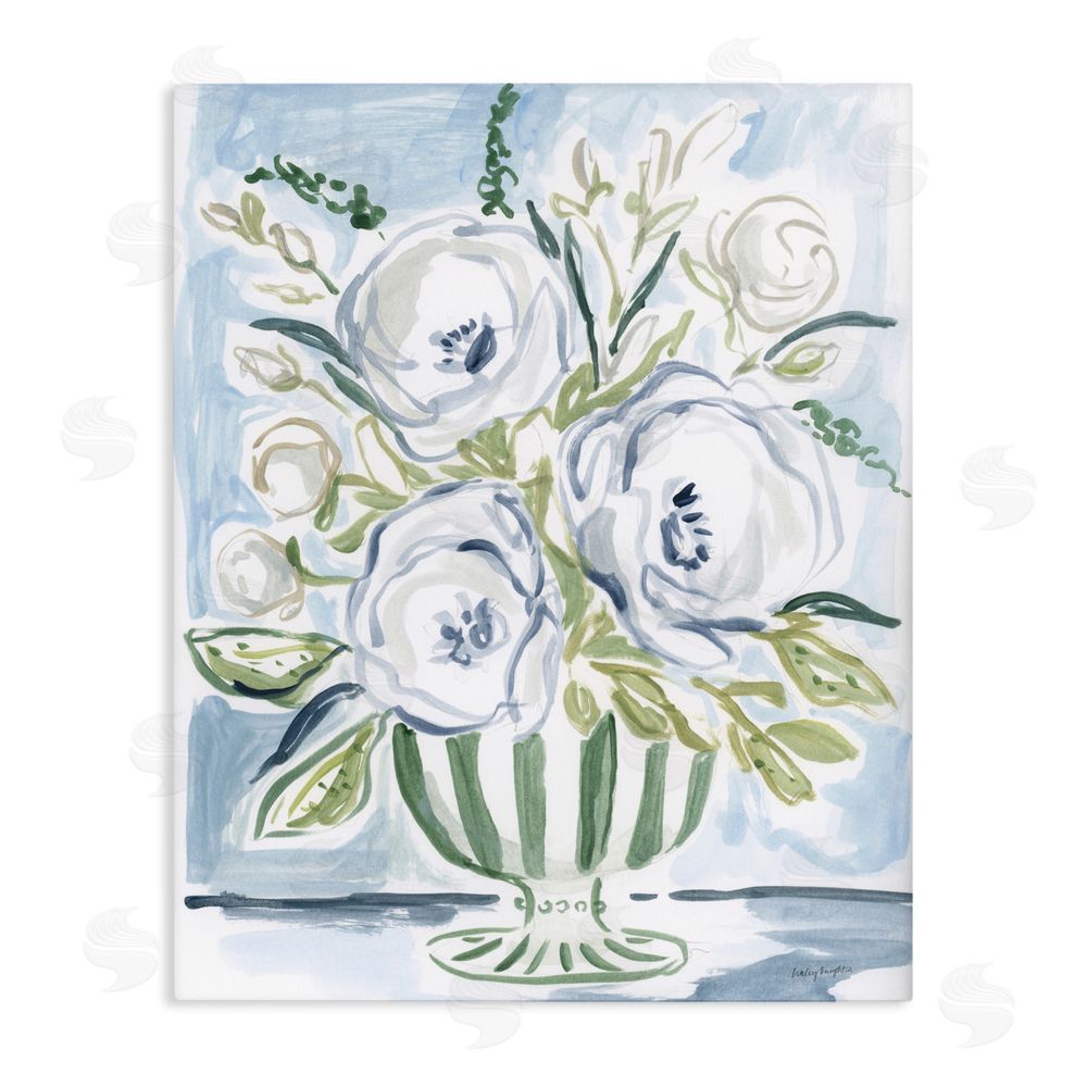 Haley Knighten Fiona Pastel Floral Bouquet Stretched Canvas Wall Art