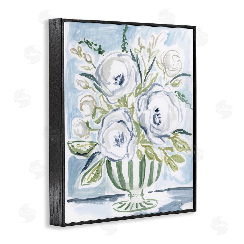 Haley Knighten Fiona Pastel Floral Bouquet Black Framed Giclee Wall Art