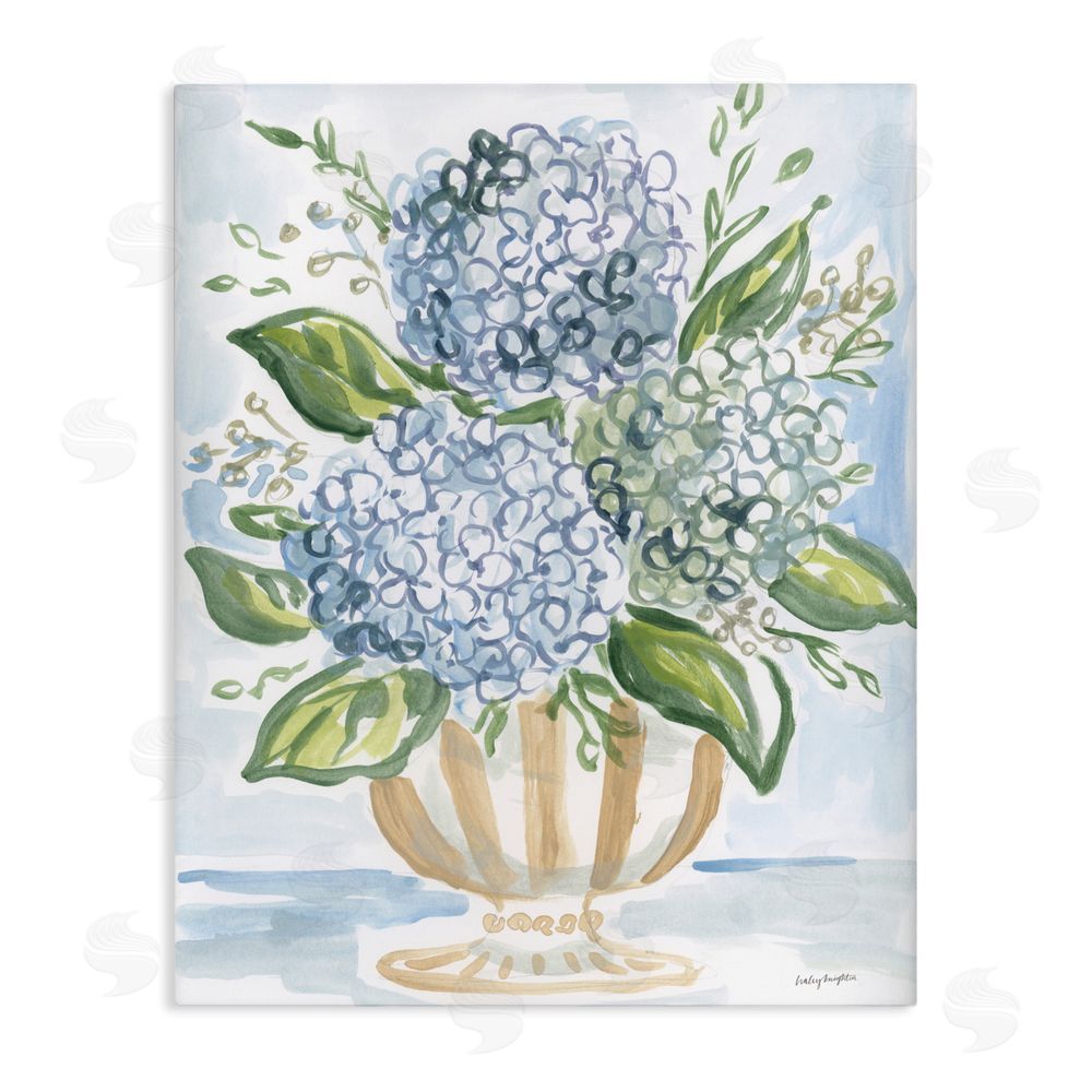 Haley Knighten Serena Pastel Hydrangea Bouquet Stretched Canvas Wall Art Print