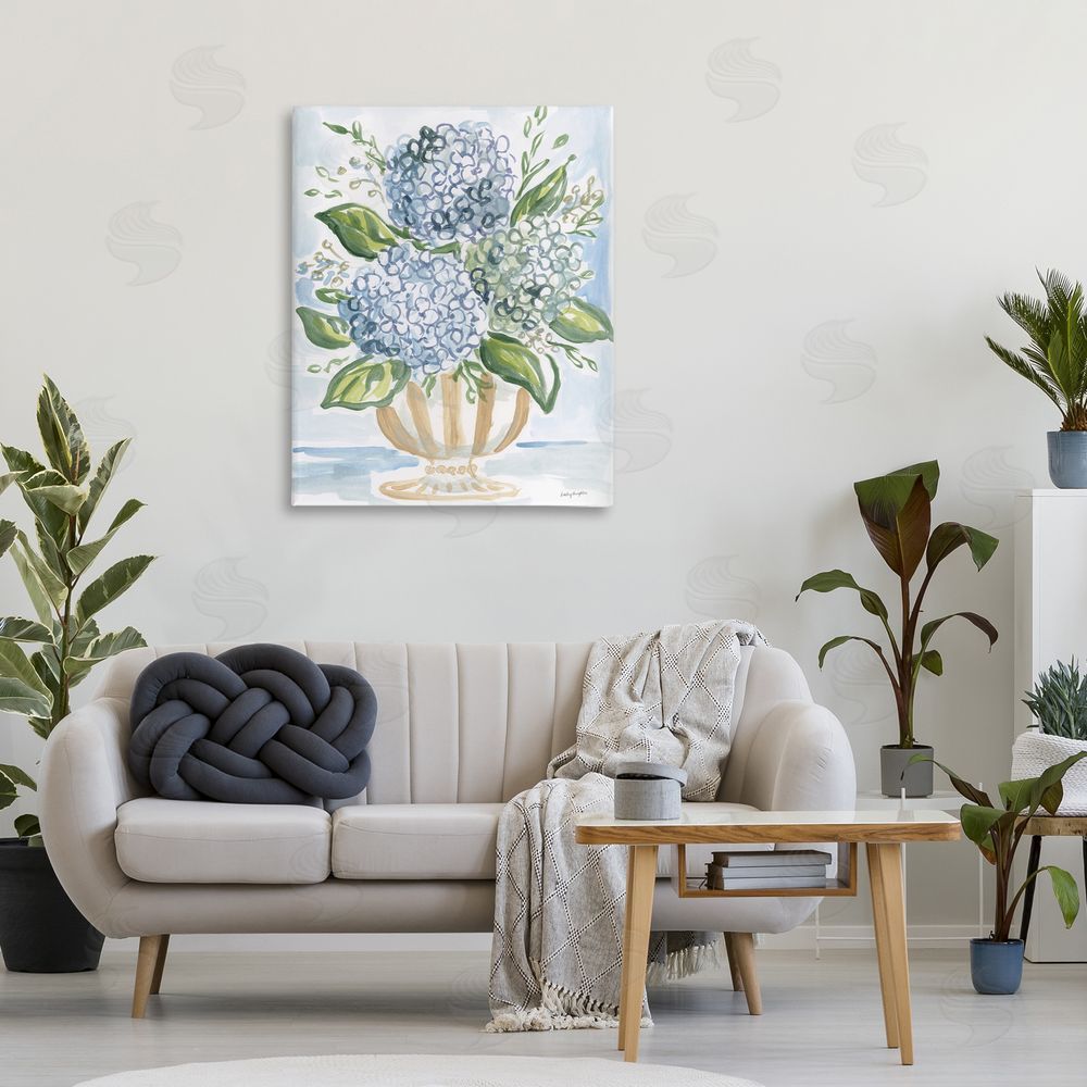 Haley Knighten Serena Pastel Hydrangea Bouquet Stretched Canvas on Wall