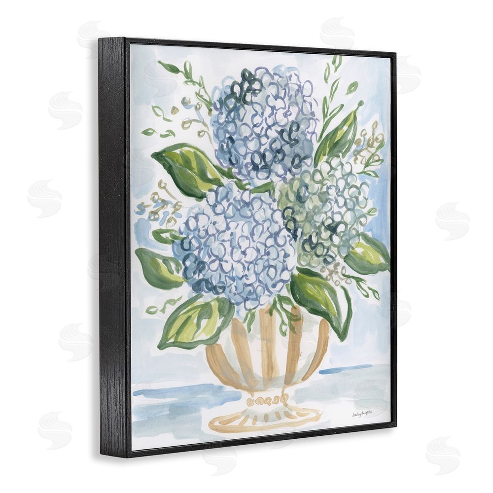 Haley Knighten Serena Pastel Hydrangea Bouquet Black Framed Giclee Wall Art Print