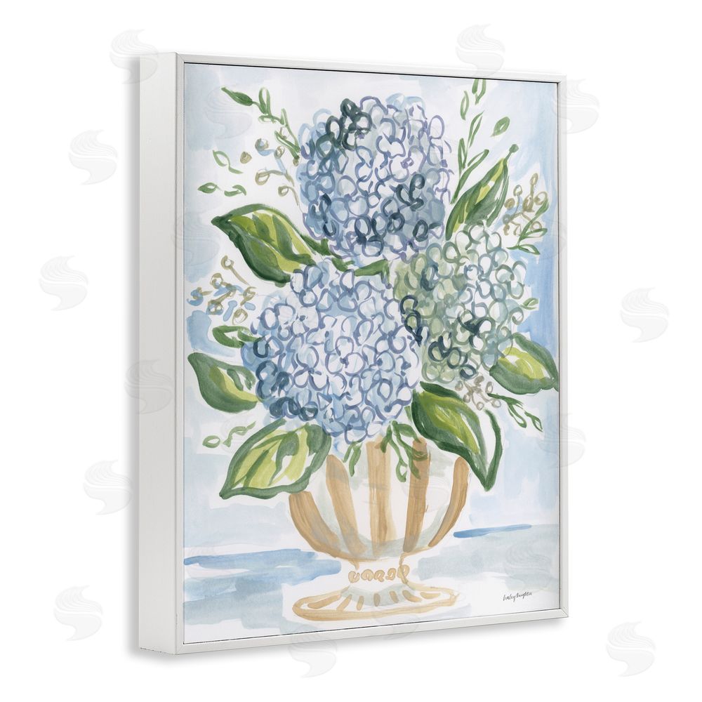 Haley Knighten Serena Pastel Hydrangea Bouquet White Framed Giclee Wall Art Print