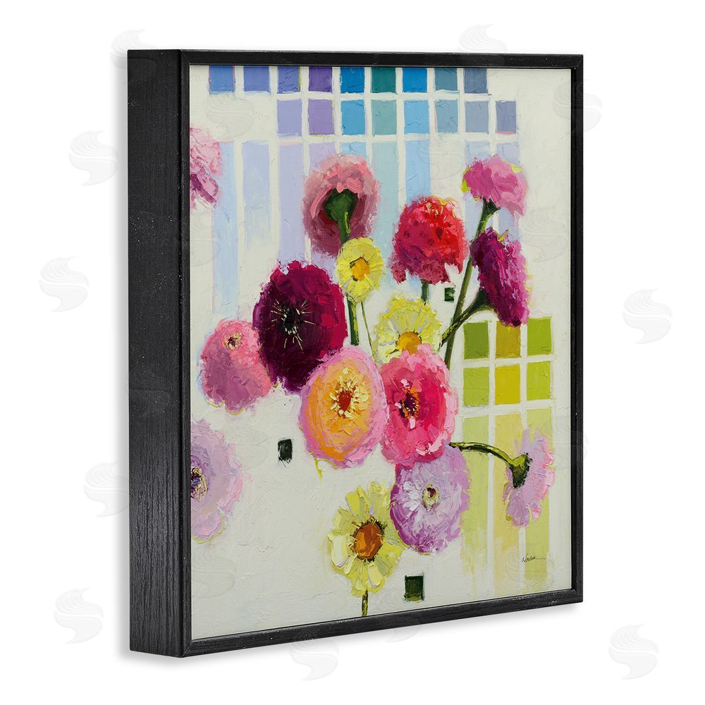 Shirley Novak Color Chart Pastel Bloom Study Black Framed Giclee Wall Art Print