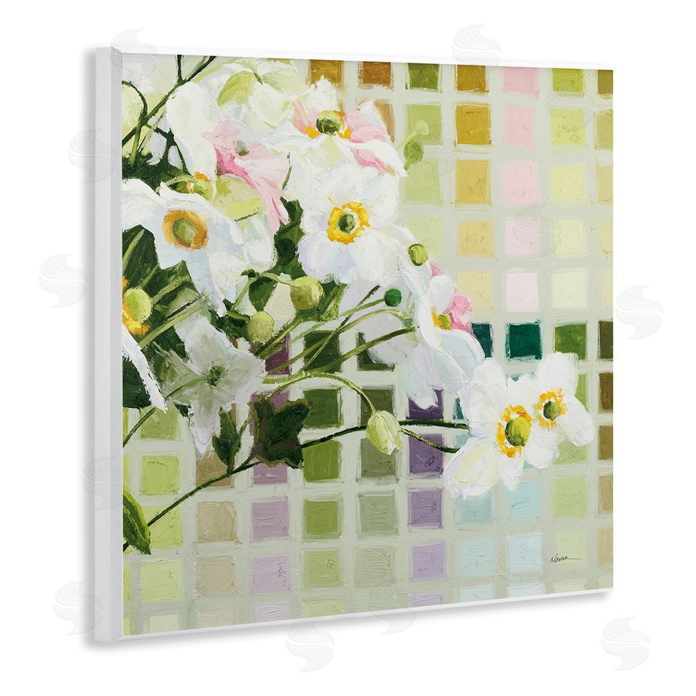 Shirley Novak Color Chart Daffodils Wall Plaque with Fixed Lithograph Print