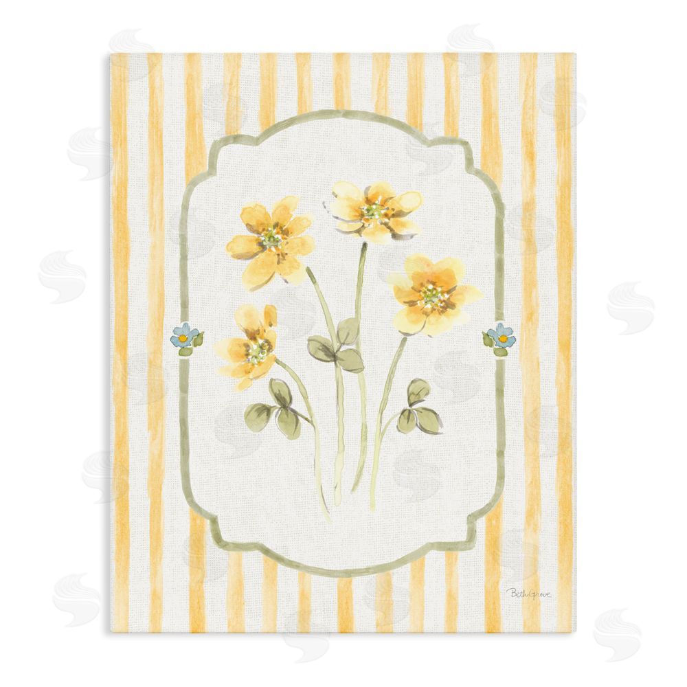 Beth Grove Sweet Honey Flowers Stretched Canvas Wall Art Print
