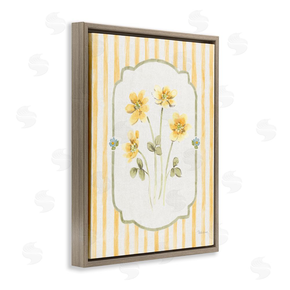 Beth Grove Sweet Honey Flowers Brown Floating Framed Canvas Wall Art Print