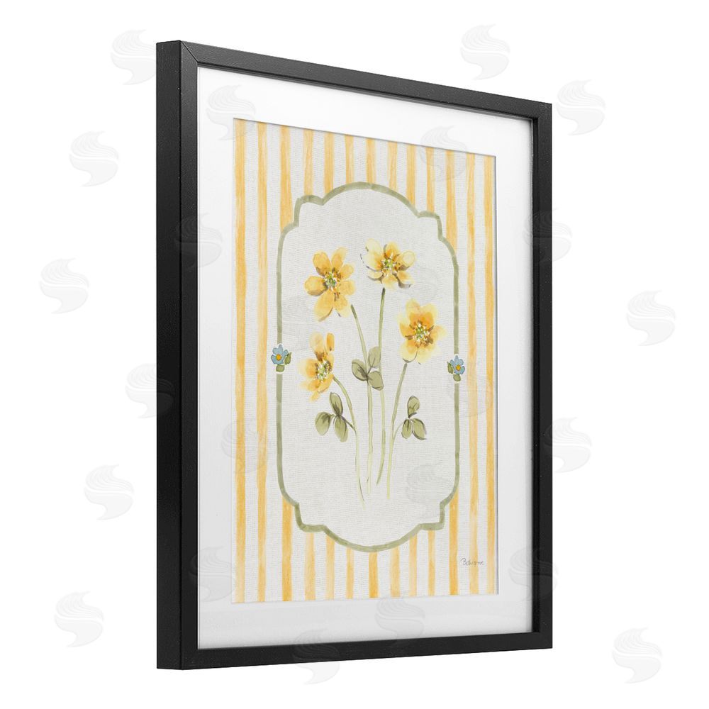Beth Grove Sweet Honey Flowers Black Framed Print Under Glass with White Mat Wall Art