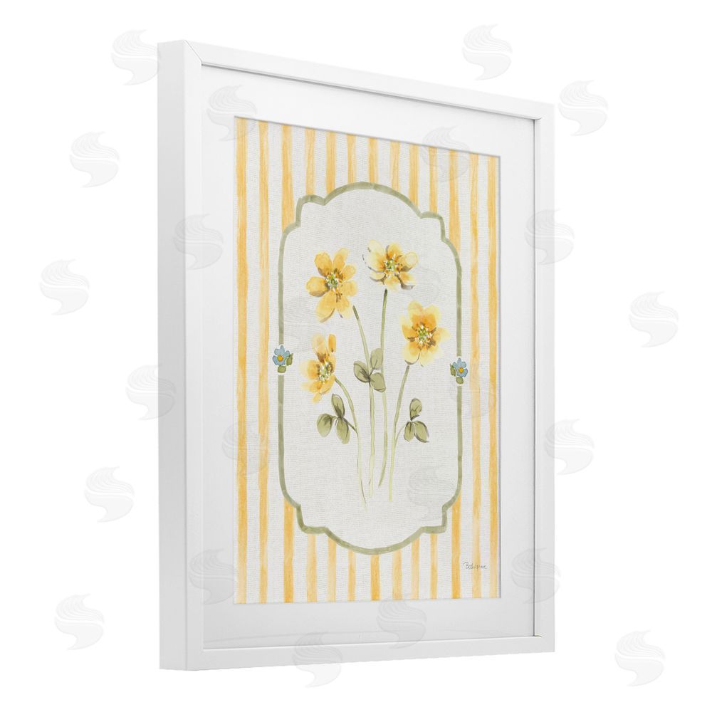 Beth Grove Sweet Honey Flowers White Framed Print Under Glass with White Mat Wall Art