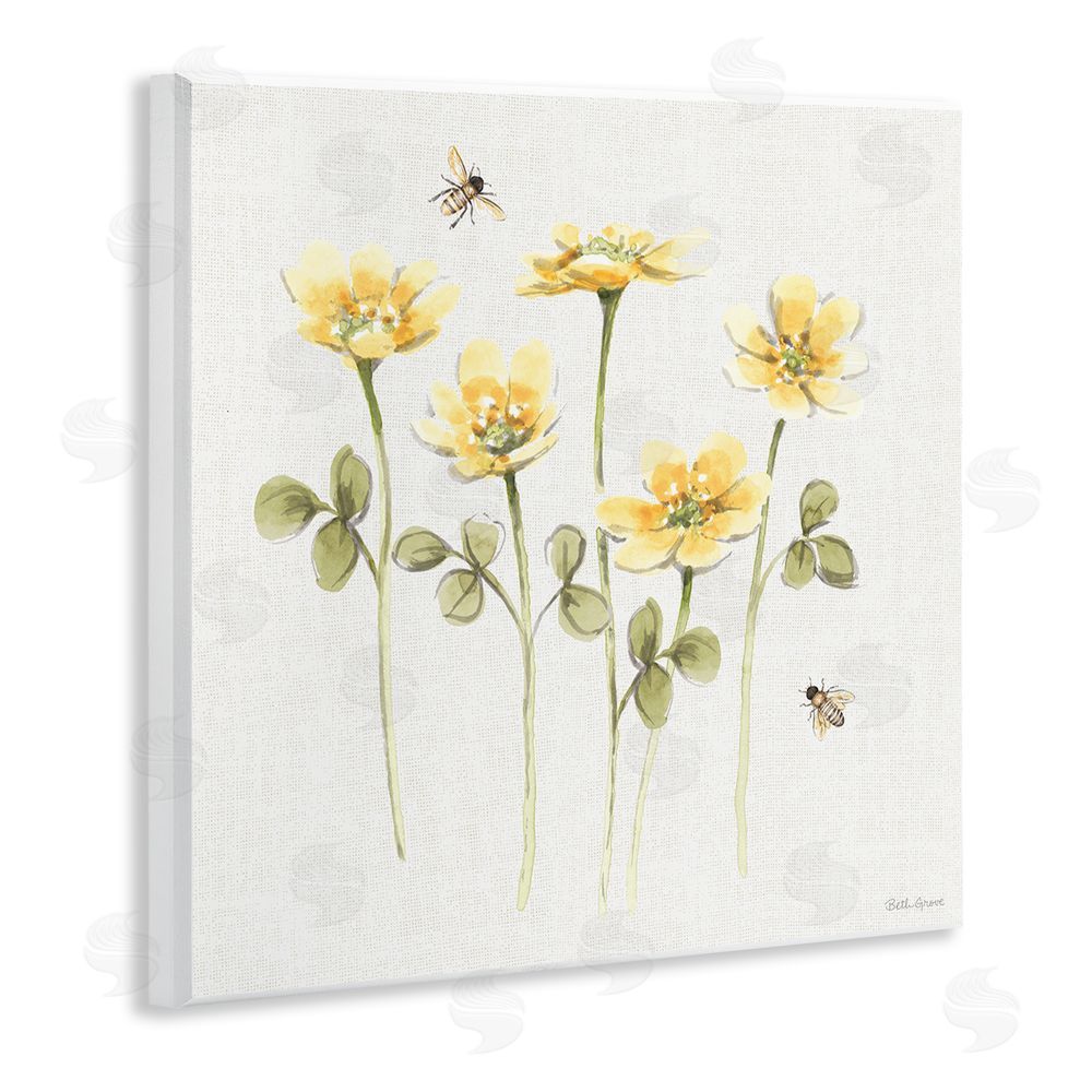 Beth Grove Sweet Yellow Honey Flowers Wall Plaque Printed Art
