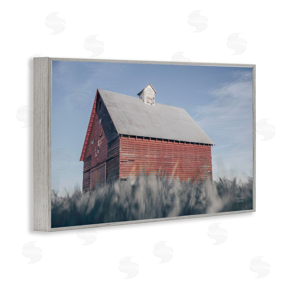 Nathan Larson End Of The Field Cottage Gray Framed Giclee Wall Art