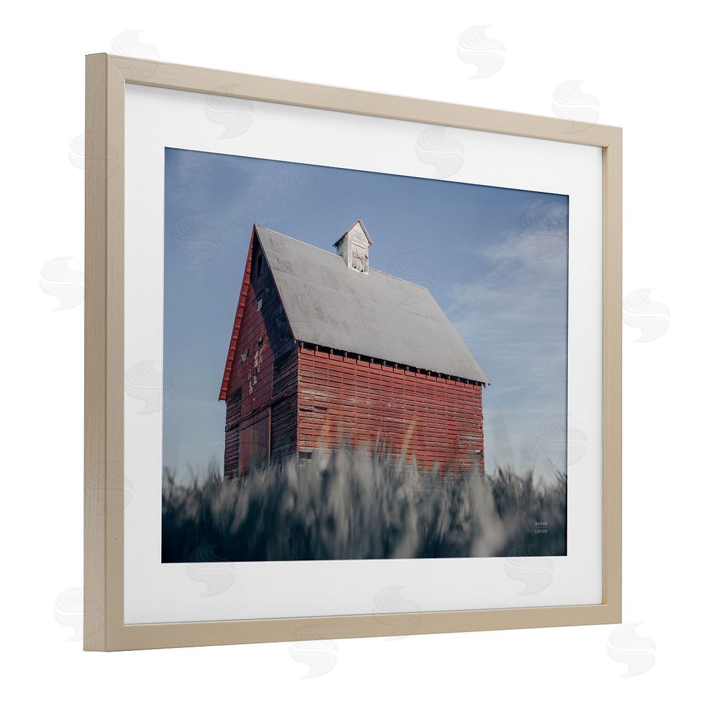 Nathan Larson End Of The Field Cottage Brown Framed Print Under Glass Wall Art