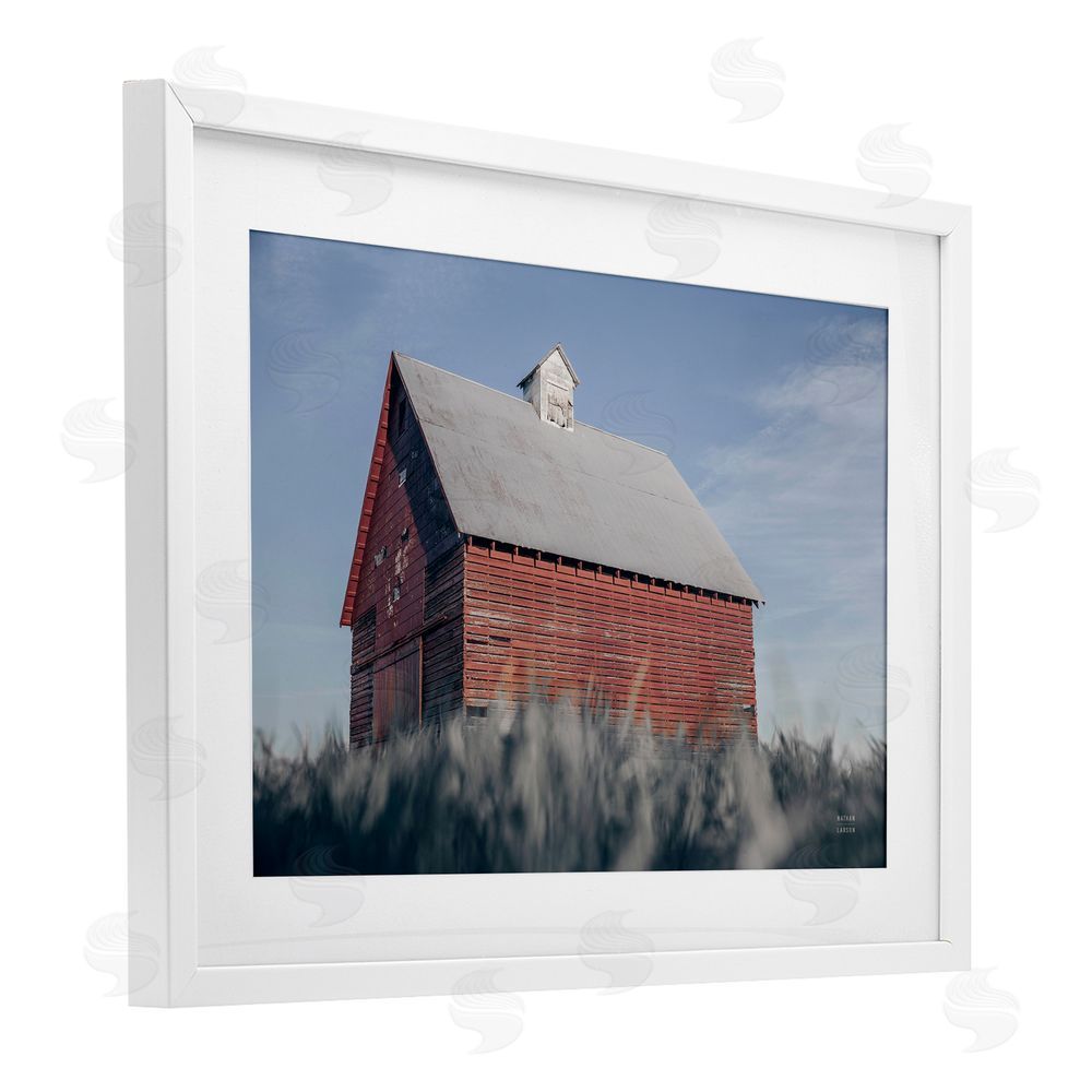 Nathan Larson End Of The Field Cottage White Framed Print Under Glass Wall Art