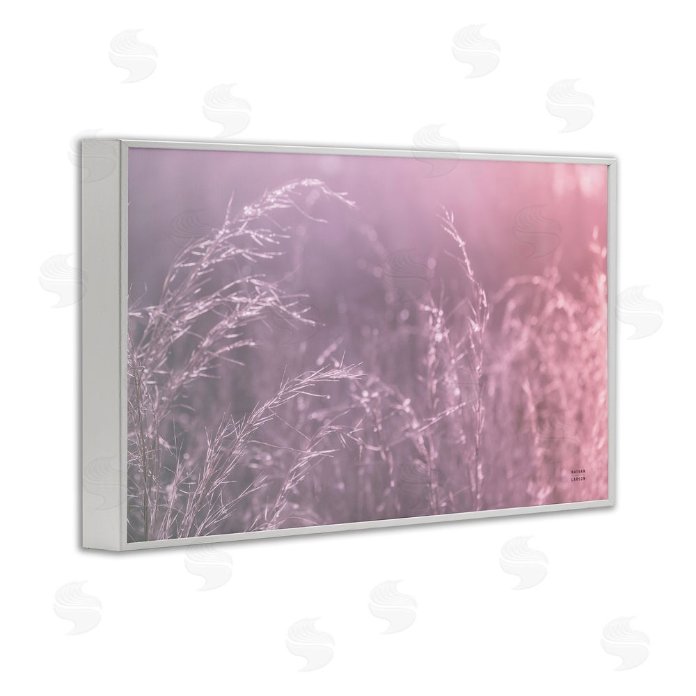 Nathan Larson Pink Meadow at Dawn White Framed Giclee Wall Art