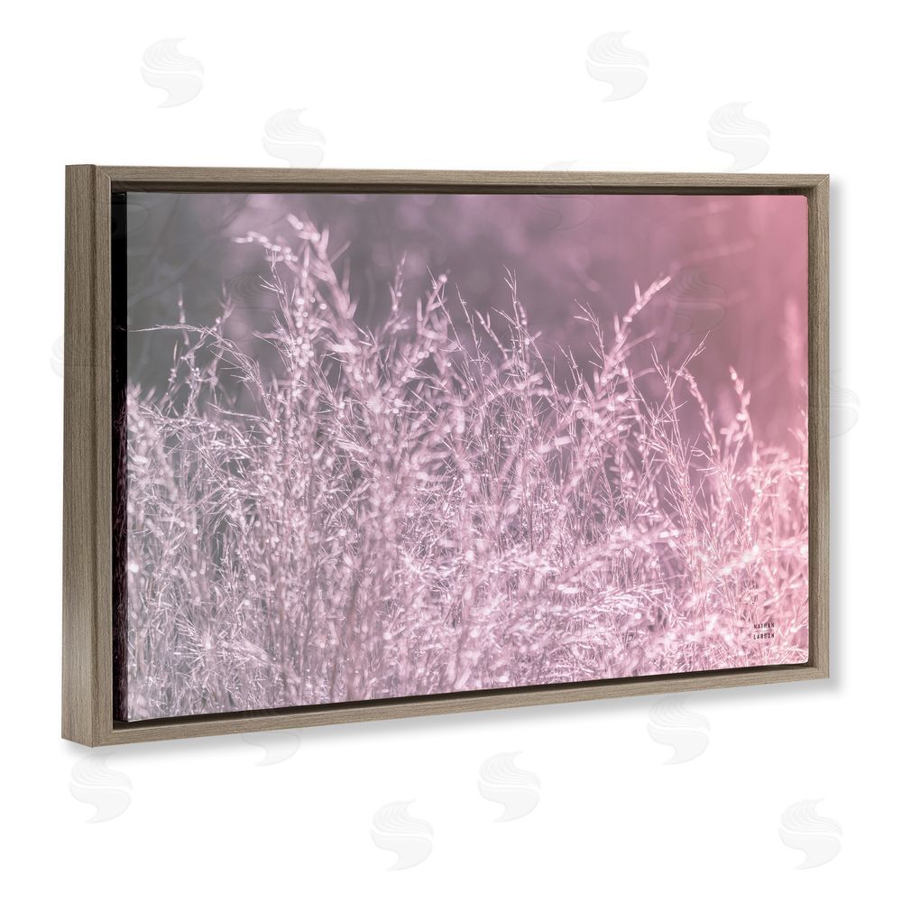 Nathan Larson Pink Morning Gentle Meadow Brown Floating Framed Canvas Wall Art