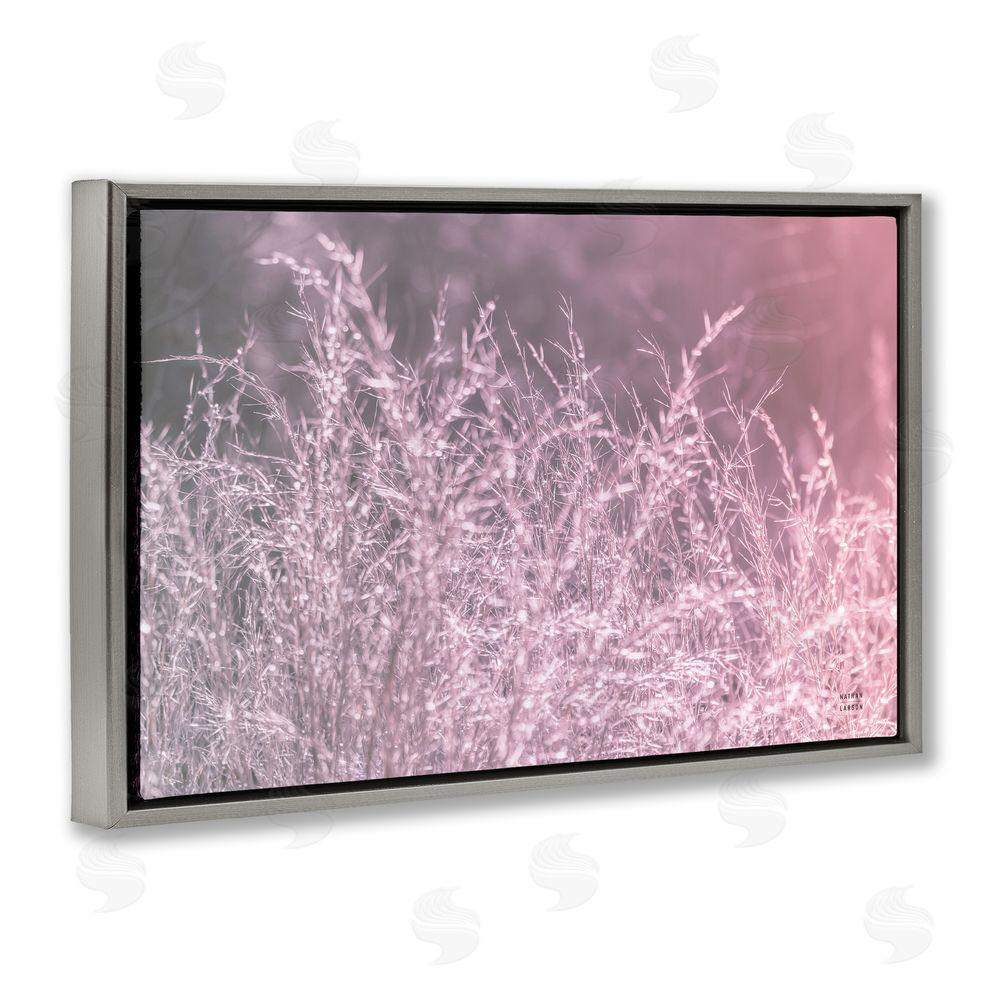 Nathan Larson Pink Morning Gentle Meadow Gray Floating Framed Canvas Wall Art