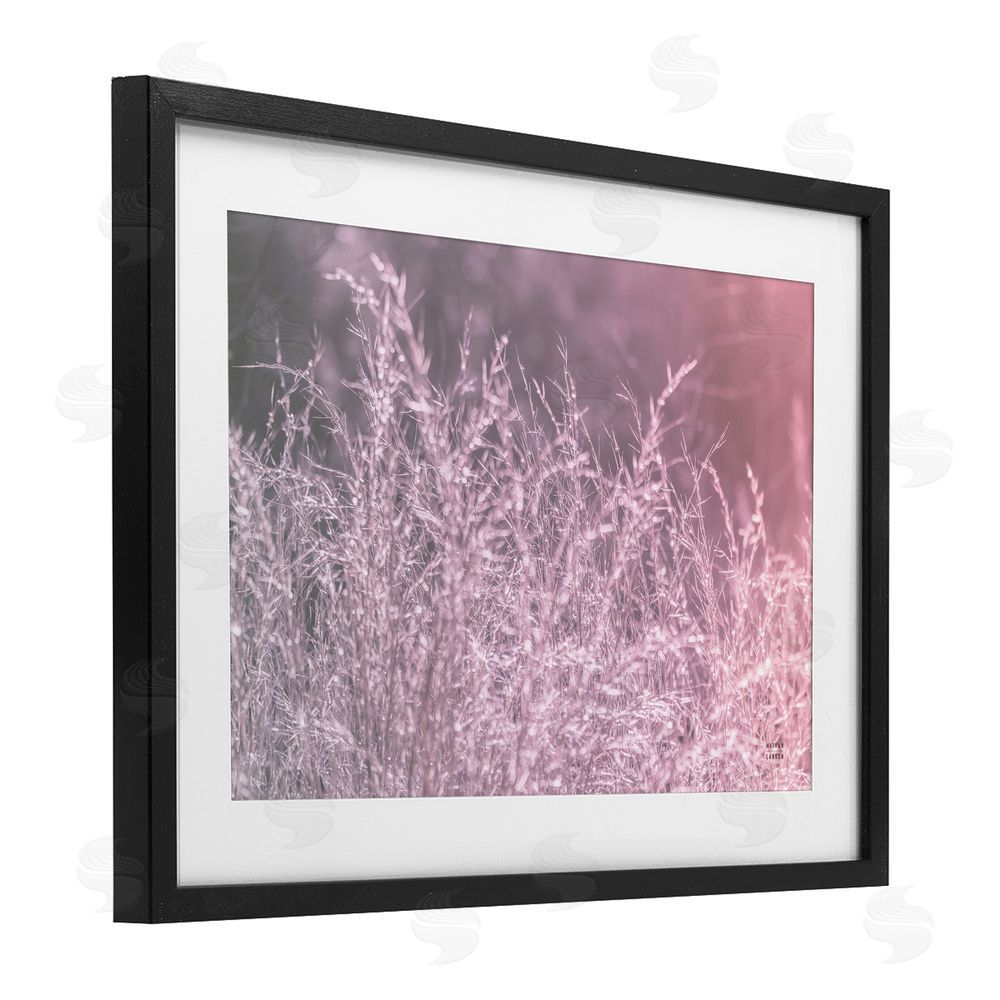 Nathan Larson Pink Morning Gentle Meadow Black Framed Print Under Glass Wall Art