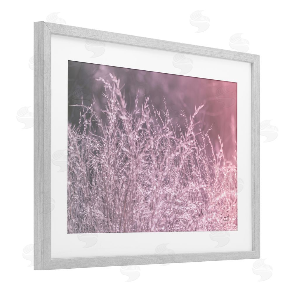 Nathan Larson Pink Morning Gentle Meadow Gray Framed Print Under Glass Wall Art