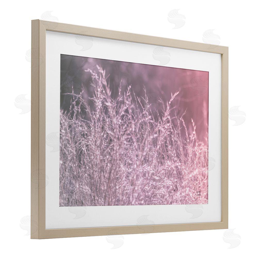 Nathan Larson Pink Morning Gentle Meadow Brown Framed Print Under Glass Wall Art