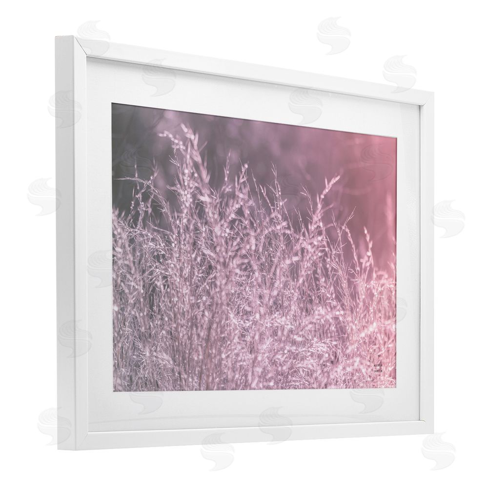 Nathan Larson Pink Morning Gentle Meadow White Framed Print Under Glass Wall Art