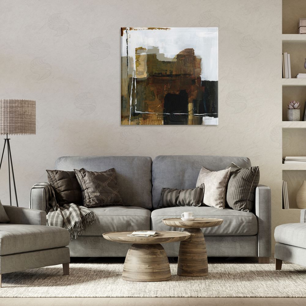 Danhui Nai Natural Abstract Earth Tones Stretched Canvas Wall Art in Room