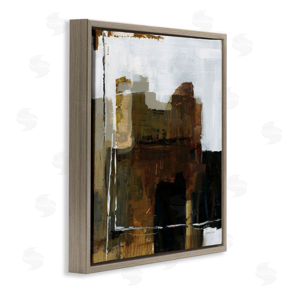 Danhui Nai Natural Abstract Earth Tones Brown Floating Framed Canvas Wall Art