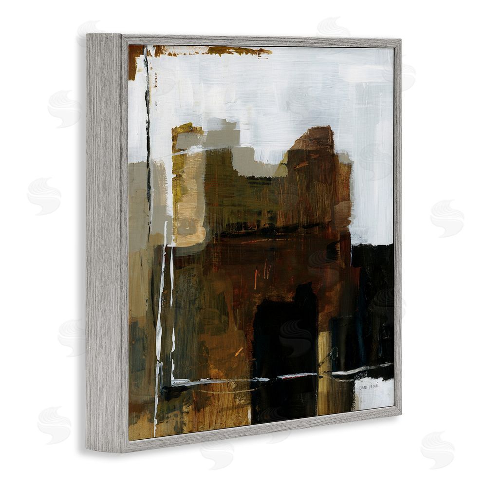 Danhui Nai Natural Abstract Earth Tones Gray Framed Giclee Wall Art