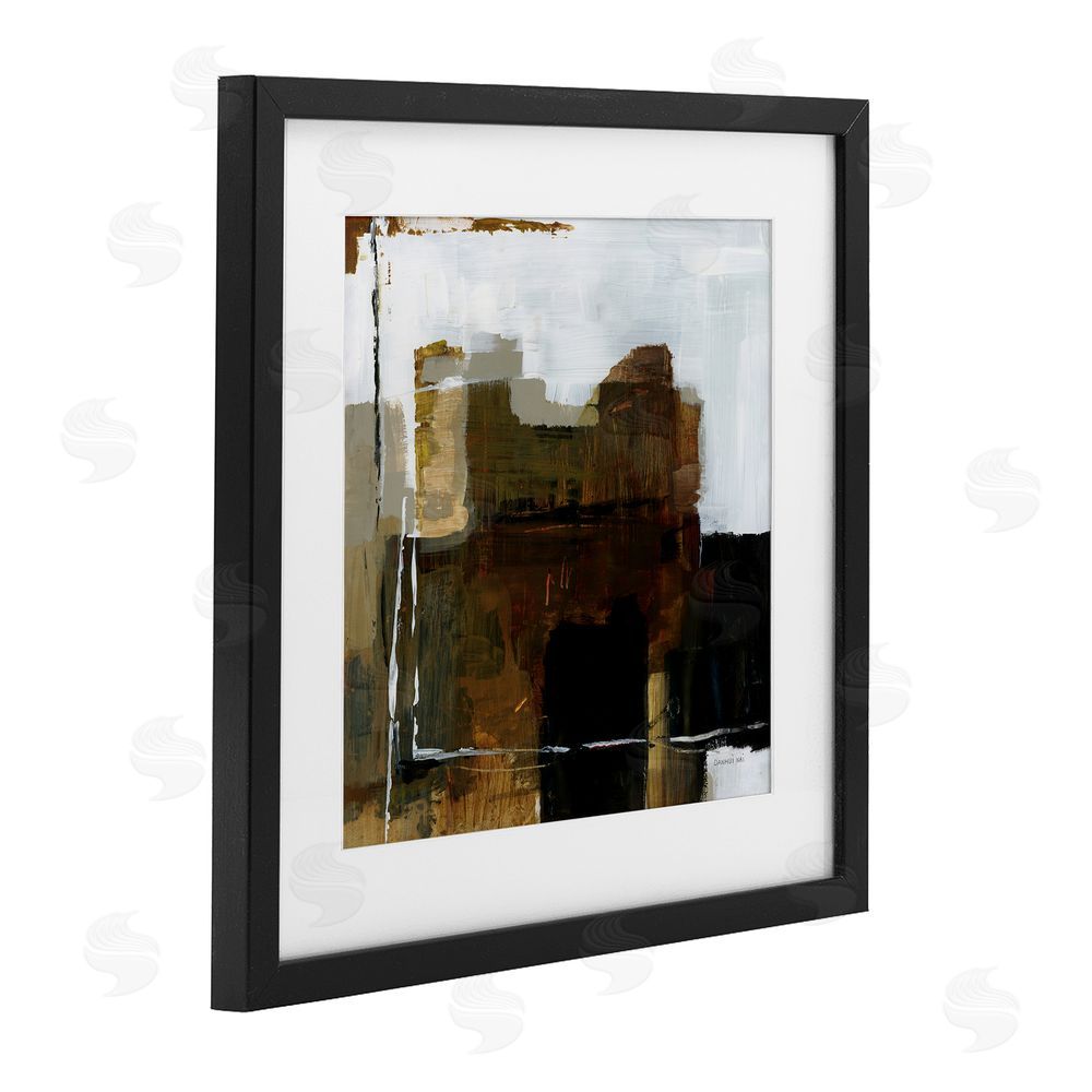 Danhui Nai Natural Abstract Earth Tones Black Framed Print Under Glass Wall Art