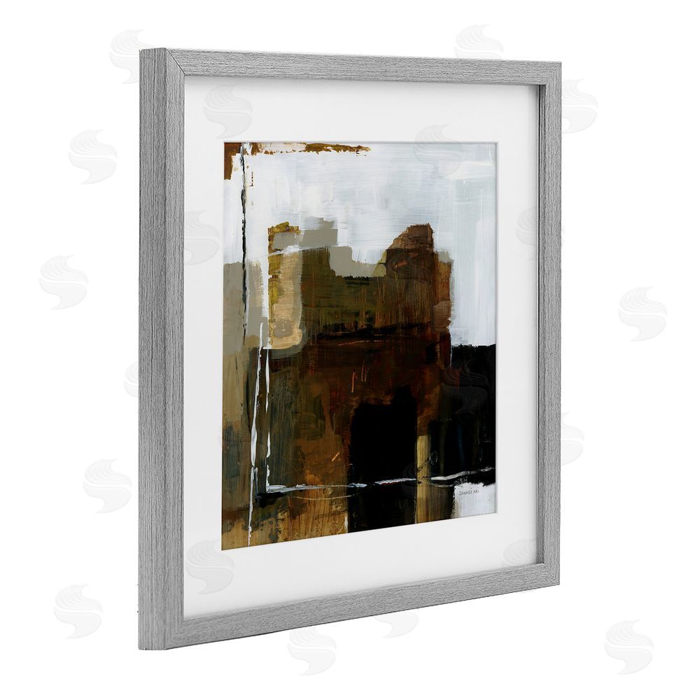 Danhui Nai Natural Abstract Earth Tones Gray Framed Print Under Glass Wall Art