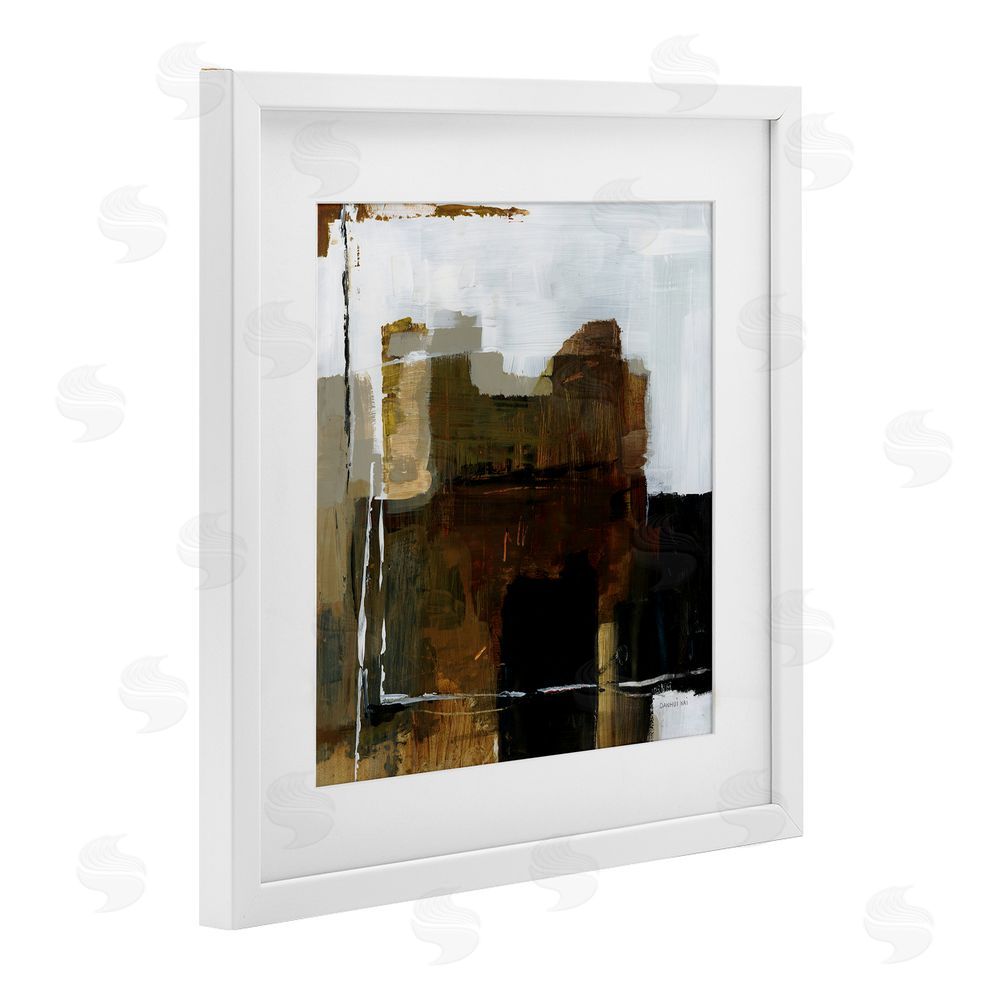 Danhui Nai Natural Abstract Earth Tones White Framed Print Under Glass Wall Art