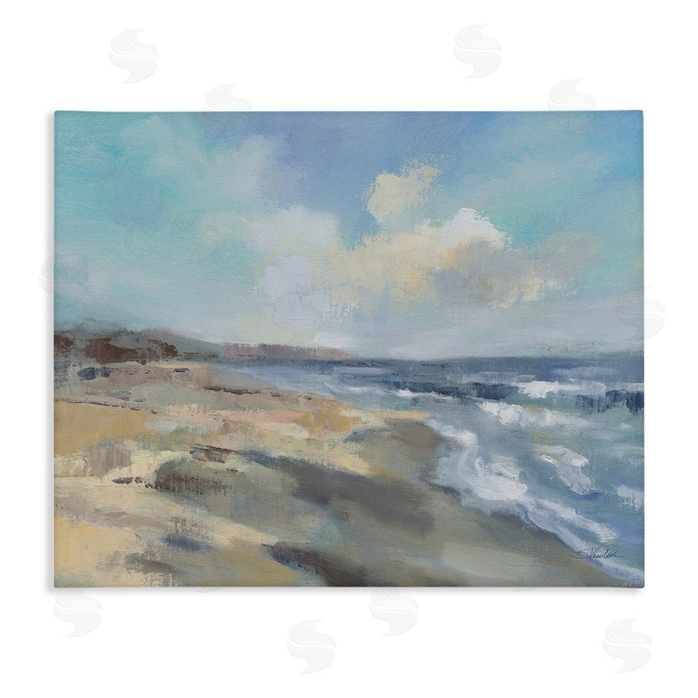 Silvia Vassileva Serene Morning Beach Waves Stretched Canvas Wall Art Print