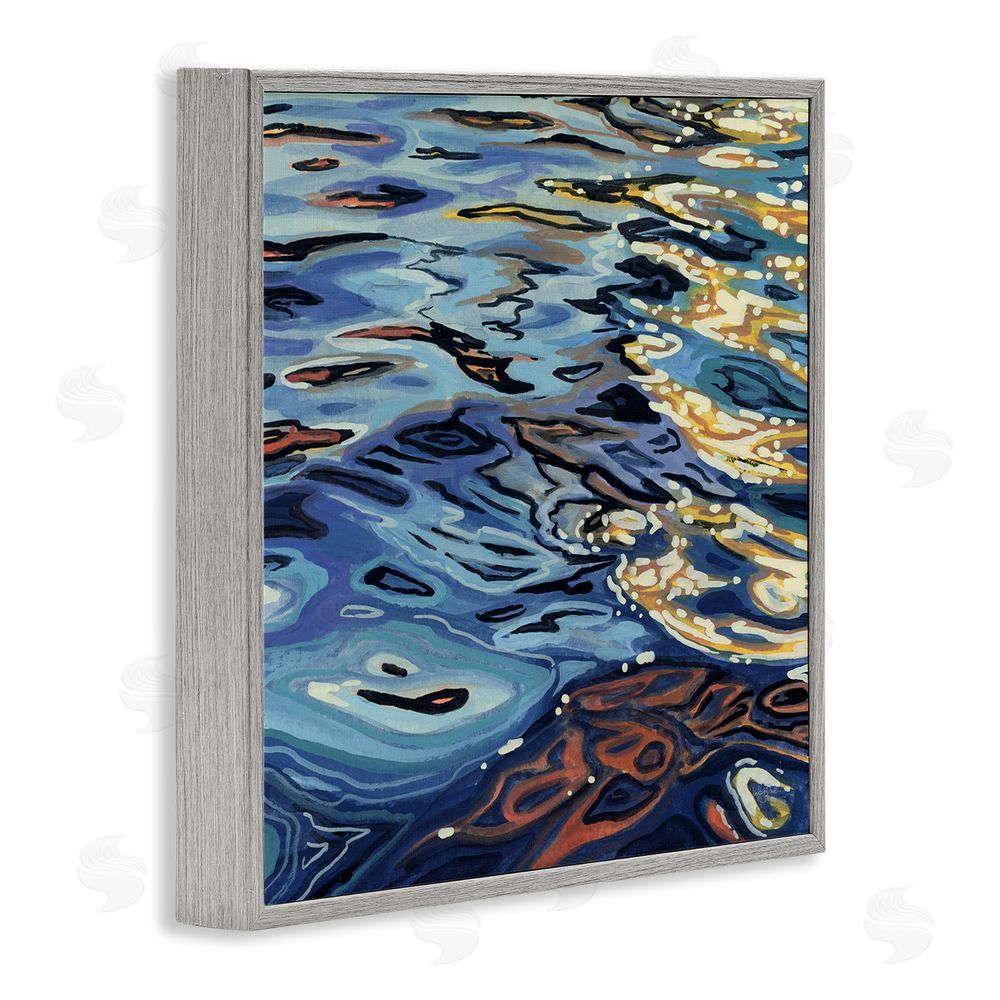 Kate Jarvik Birch Sunrise on Rippling Water Gray Framed Giclee Wall Art Print