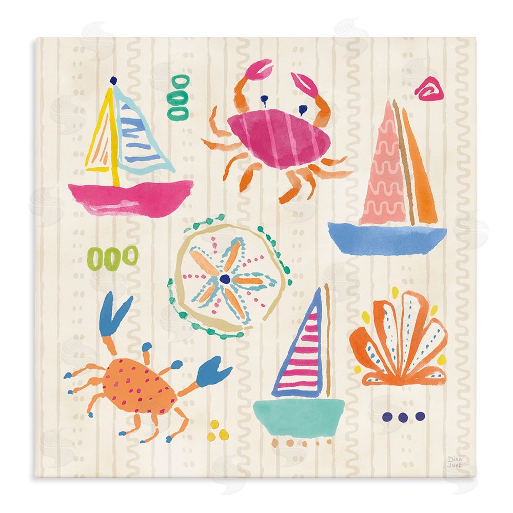 Dina June Nautical Fine In The Sunshine Stretched Canvas Wall Art