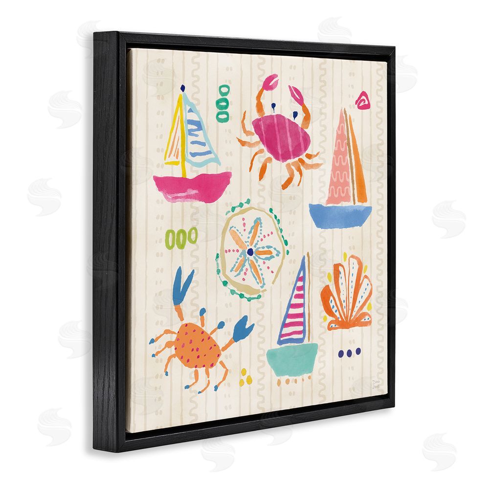 Dina June Nautical Fine In The Sunshine Black Floating Framed Canvas Wall Art