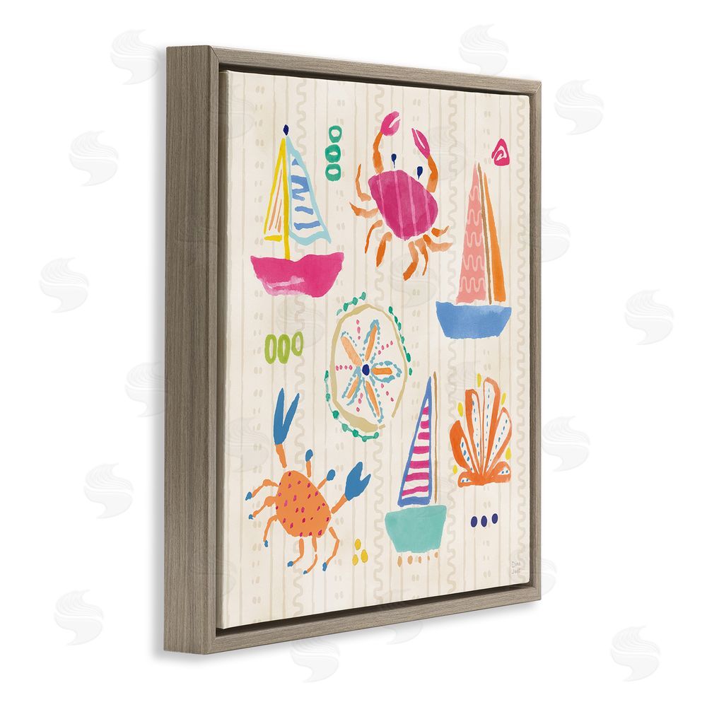 Dina June Nautical Fine In The Sunshine Brown Floating Framed Canvas Wall Art