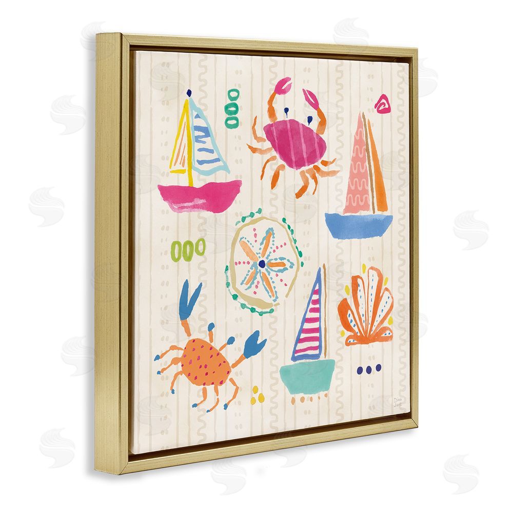 Dina June Nautical Fine In The Sunshine Gold Floating Framed Canvas Wall Art