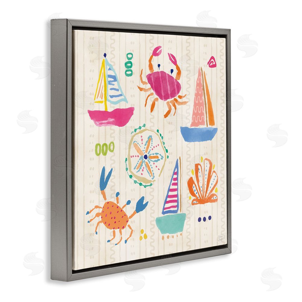 Dina June Nautical Fine In The Sunshine Gray Floating Framed Canvas Wall Art