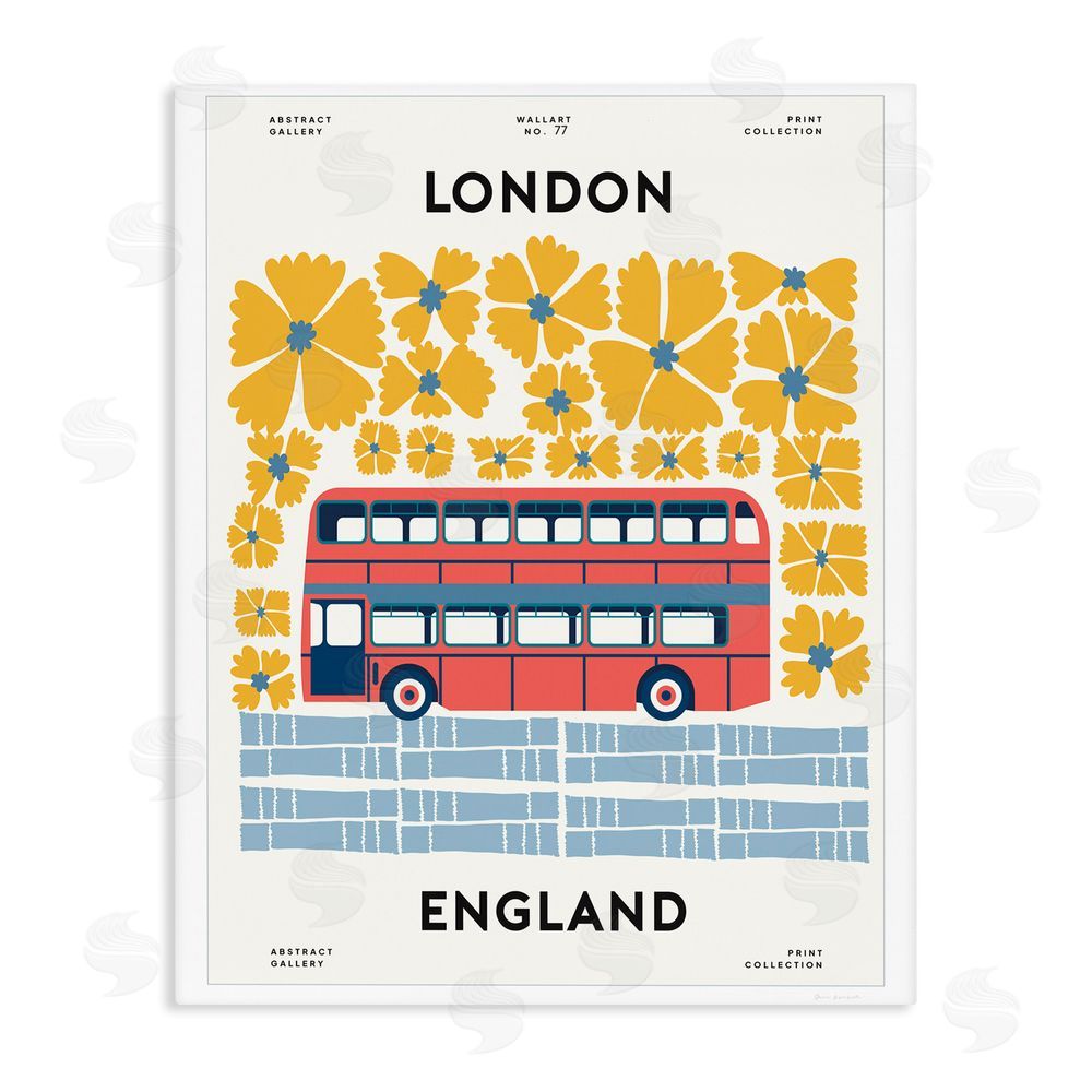 Wild Apple Groovy London Bus Canvas Wall Art Print