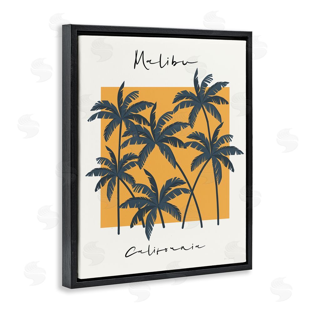 Wild Apple Malibu Retro Vibe Black Floating Frame Canvas Wall Art Print