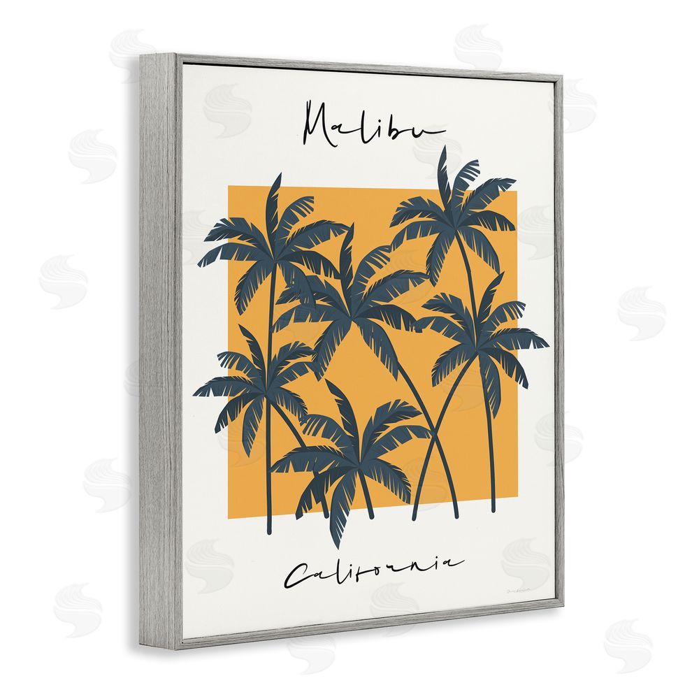 Wild Apple Malibu Retro Vibe Gray Framed Giclee Wall Art Print