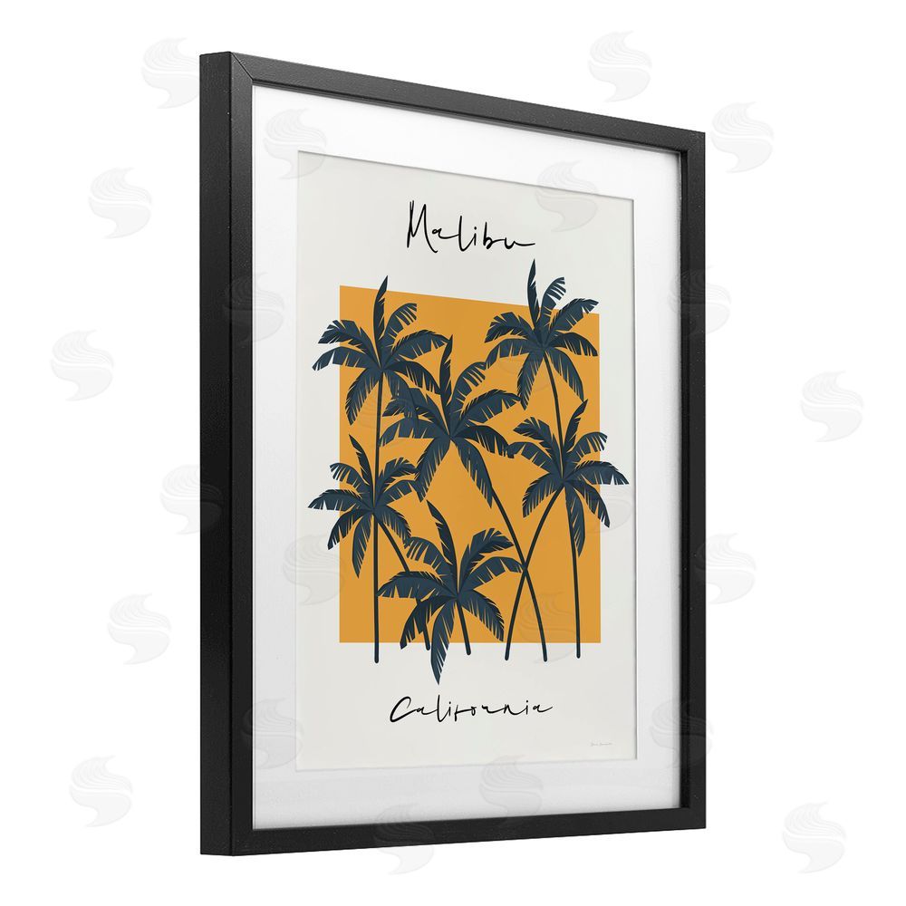 Wild Apple Malibu Retro Vibe Black Framed Print Under Glass Wall Art